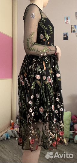 Платье цветочное вечернее