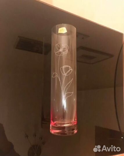 Ваза из богемского стекла (Чехия) новая в коробке
