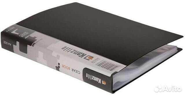 Папка с прозр.вклад.100л\черная 09М-100К