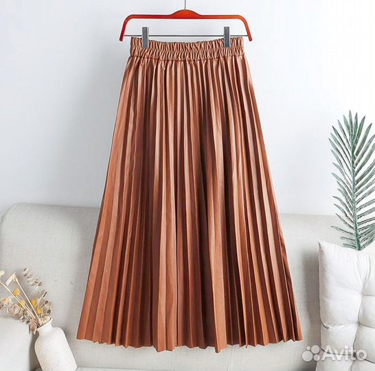 Юбка экокожа миди