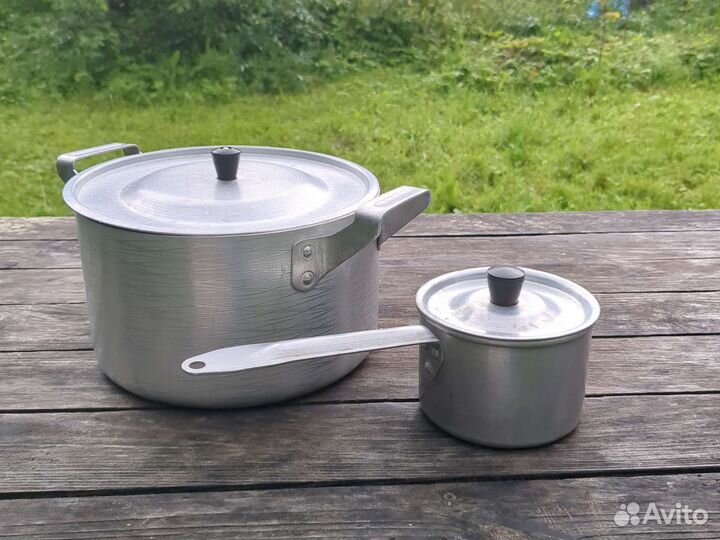 Алюминиевая кастрюля с крышкой 3л ковшик 0.5л СССР