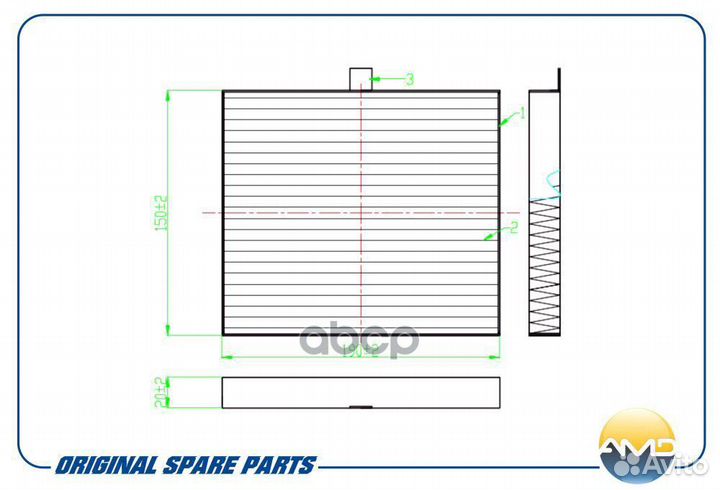 Фильтр салонный угольный amdfc897C AMD