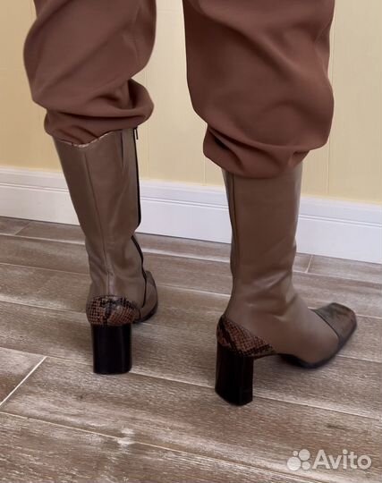 Винтажные кожаные сапоги италия