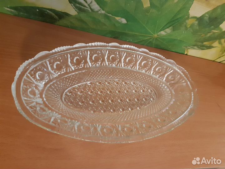 Блюдо сервировочное СССР, хрусталь