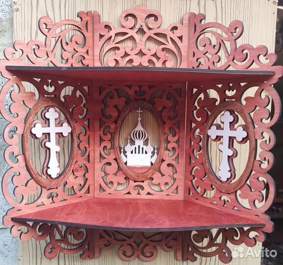 Полка для икон угловая (иконостас)