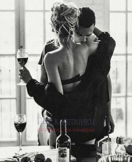 Картина по номерам 40x50 Страстная пара с вином