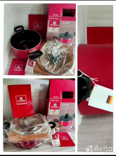 Кастрюля антипригарная новая красная