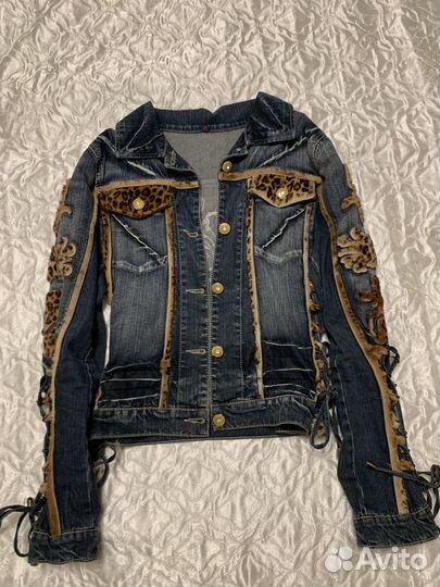 Джинсовая куртка с мехом женская 42-44