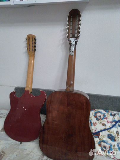 12 струнная гитара СССР и электрогитара 6 струн