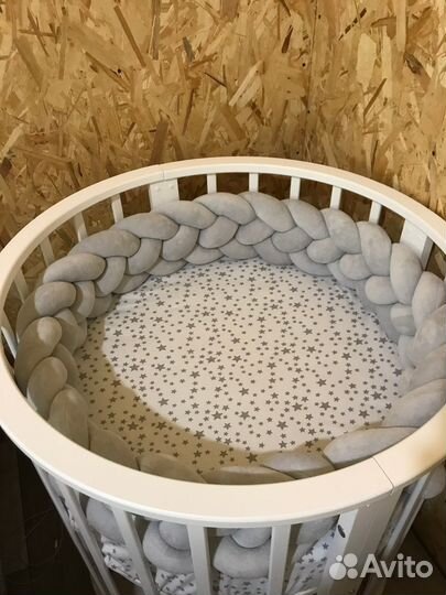 Кроватка-трансформер 6 в 1 (круглая/овальная)
