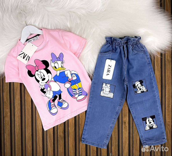 Комплект джинсы и футболка, 110