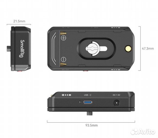 SmallRig 4340 площадка NP-F с адаптером LP-E6