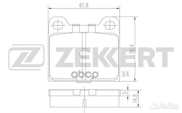 Колодки тормозные BS1049 Zekkert