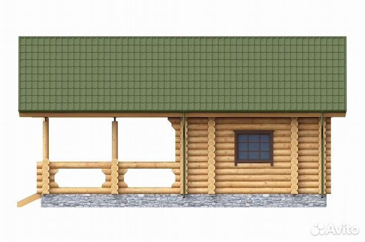 Баня из оцилиндрованного бревна Ольга 300 мм