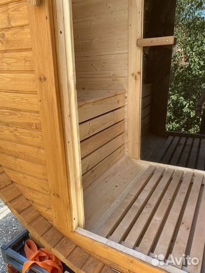 Баня бочка на прицепе