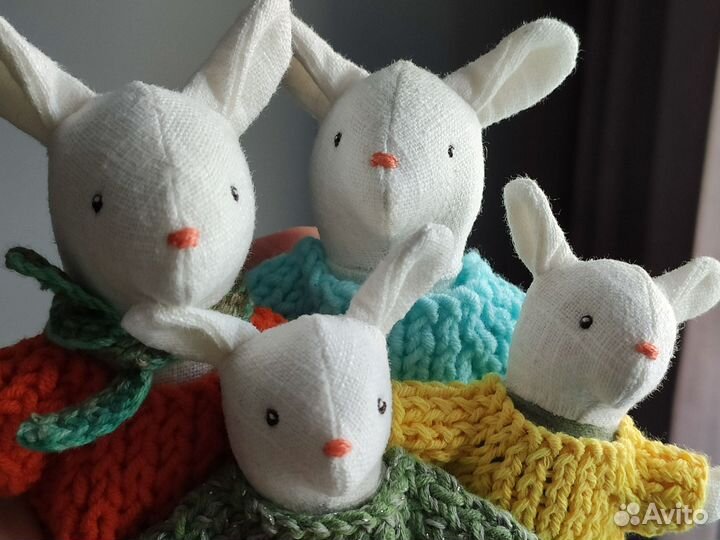 Зайки семейка игрушки ручной работы