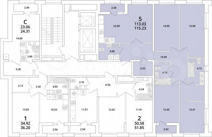 4-к. квартира, 115,2 м², 13/23 эт.