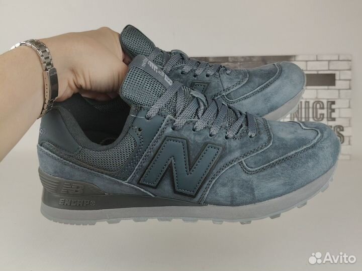 New balance 574 натуральная замша