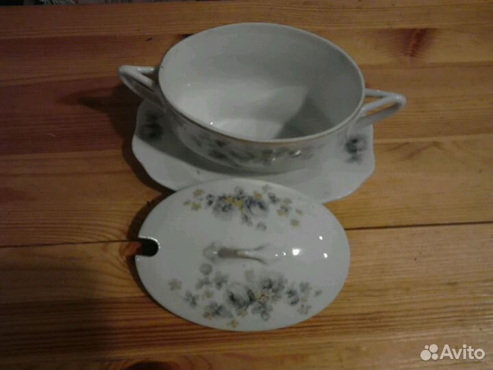 Антикварный соусник Кузнецовский фарфор