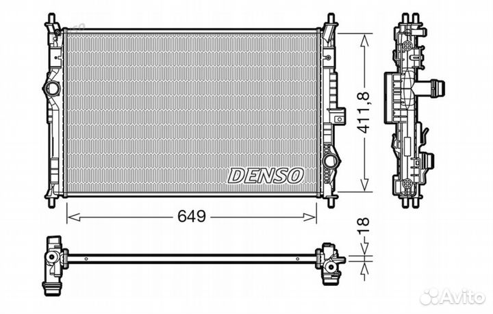 Новый радиатор двигателя из Европы Denso DRM21103