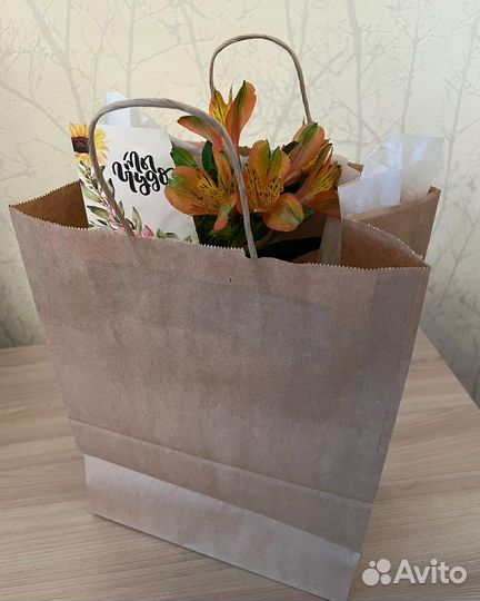 Крафтовые пакеты с ручками