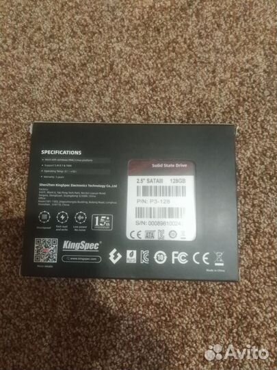 SATA ssd kingspec на 128 gb
