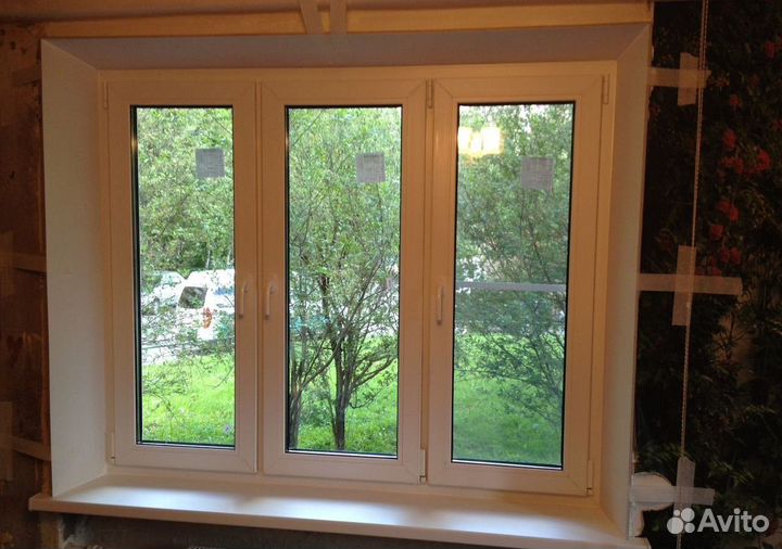 Окно трехстворчатое для панельного дома