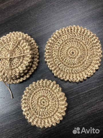 Салфетки подставки из джута