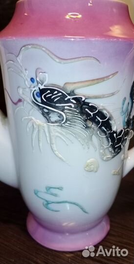 Чайник Кофейник с драконом фарфор made in Japan