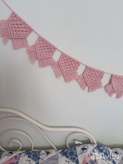 Гирлянда из флажков макраме. Ручная работа