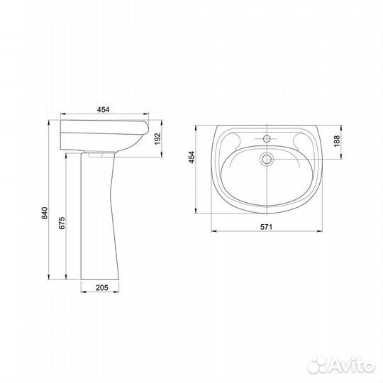 Умывальник с пъедесталом Воротынский салат