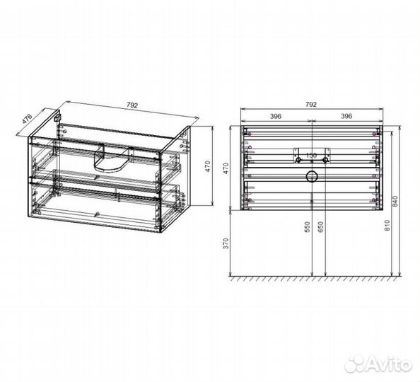 База под раковину Luka 800 T.Oak