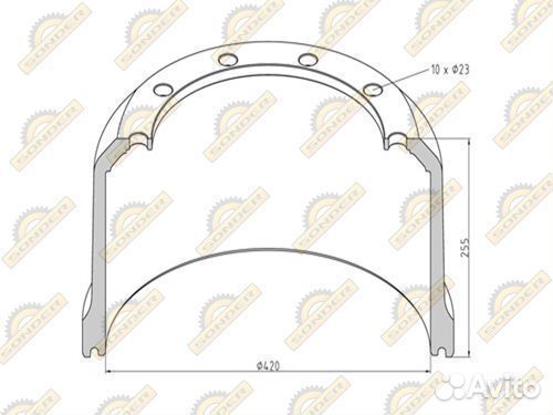 Барабан тормозной SAF skrs9042 420х200х215 мм