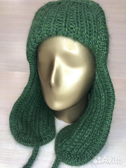Вязанные шапки ушанки
