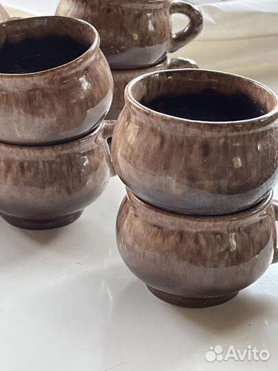 Керамический набор - Кувшин и чашки антиквариат