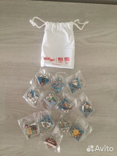 Набор значков Сочи 2014, Келлог. 12 штук.Оригинал