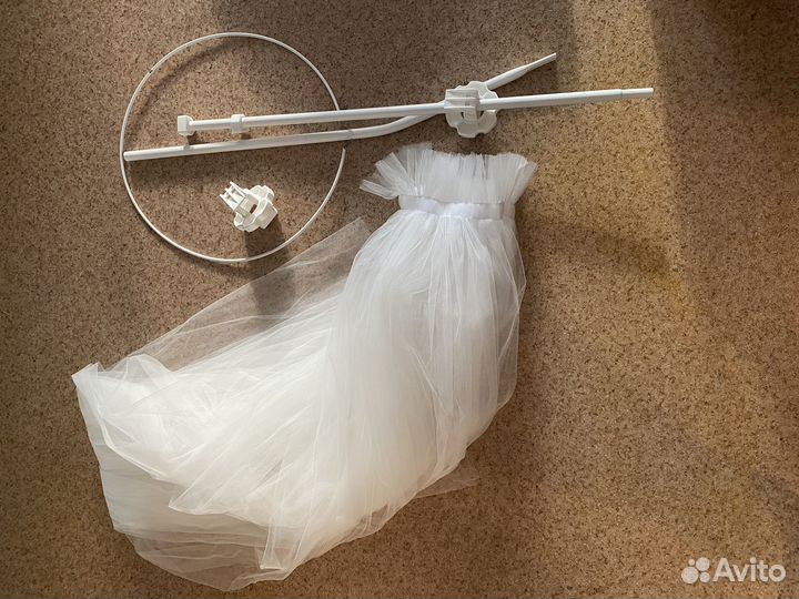 Матрас детский круглый плюс балдахин и простыни