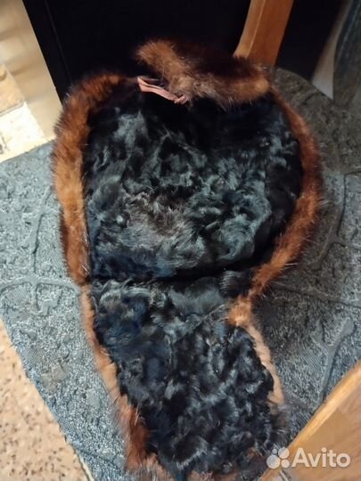 Норковая шапка мужская ушанка