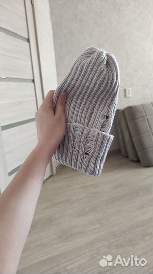 Шапка бини вязаная