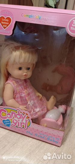 Кукла пупс + коляска+ каталка