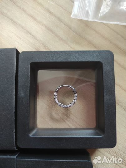 Пирсинг кольцо серёжка кликер титан