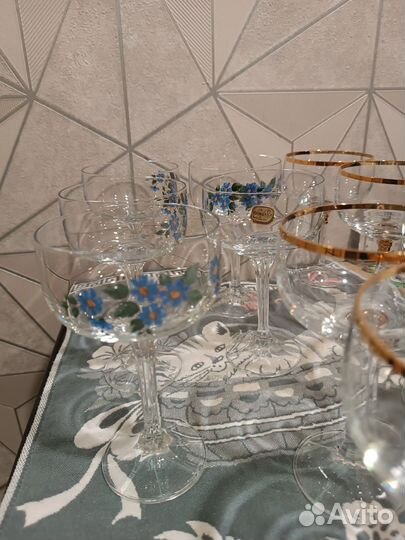 Фужеры стопки богемия Чехословакия