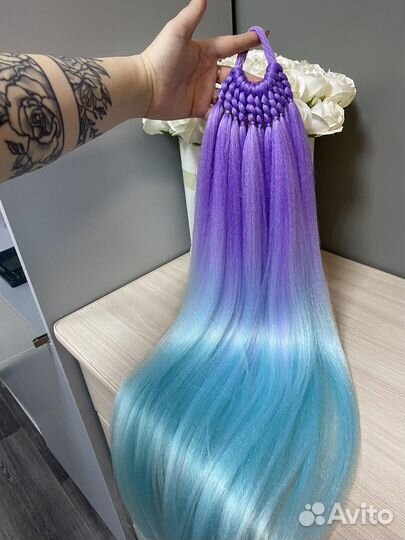 Хвост на резинке цветной 80 см и 50 см