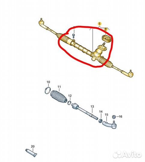 Рулевая рейка Volkswagen Polo CWV741440 2019