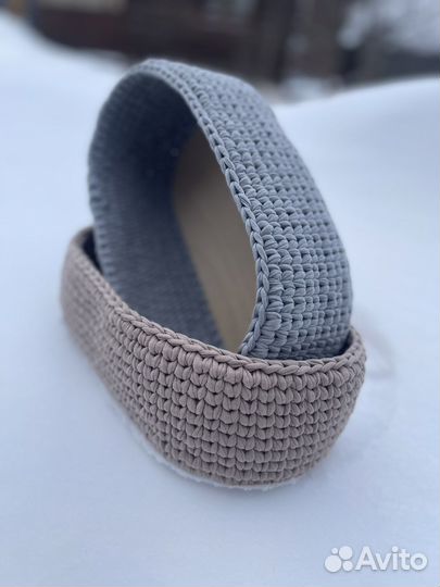 Корзина из трикотажной пряжи