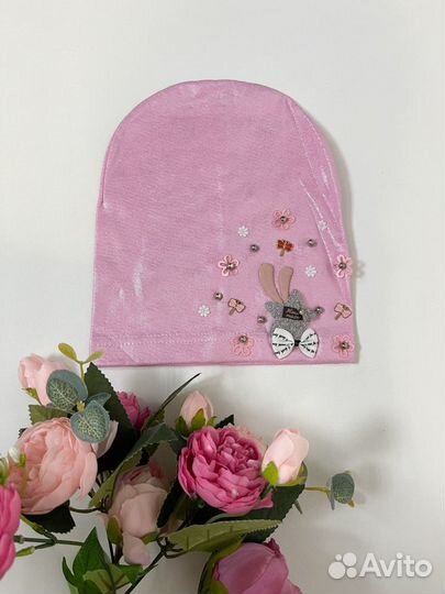 Новая трикотажная шапка для девочки 5-10 лет