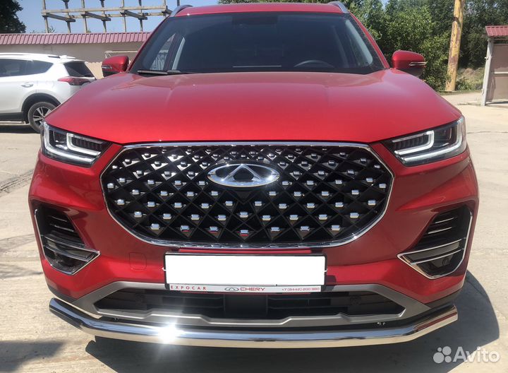 Защита переднего бампера на Chery Tiggo 8 Pro 2021