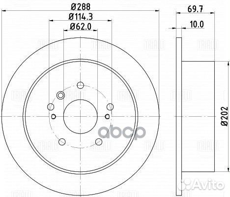 Диск тормозной задний Lexus RX (03) /Toyota Har