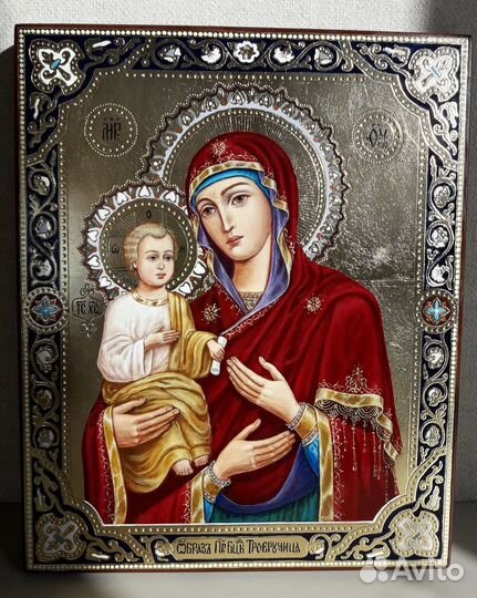 Рукописная икона Троеручица. В наличии