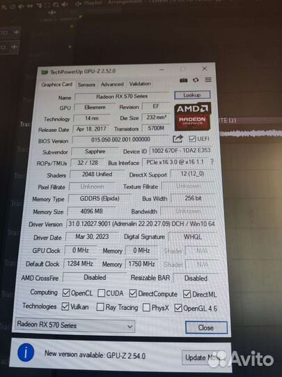 Видеокарта rx 570 4gb sapphire